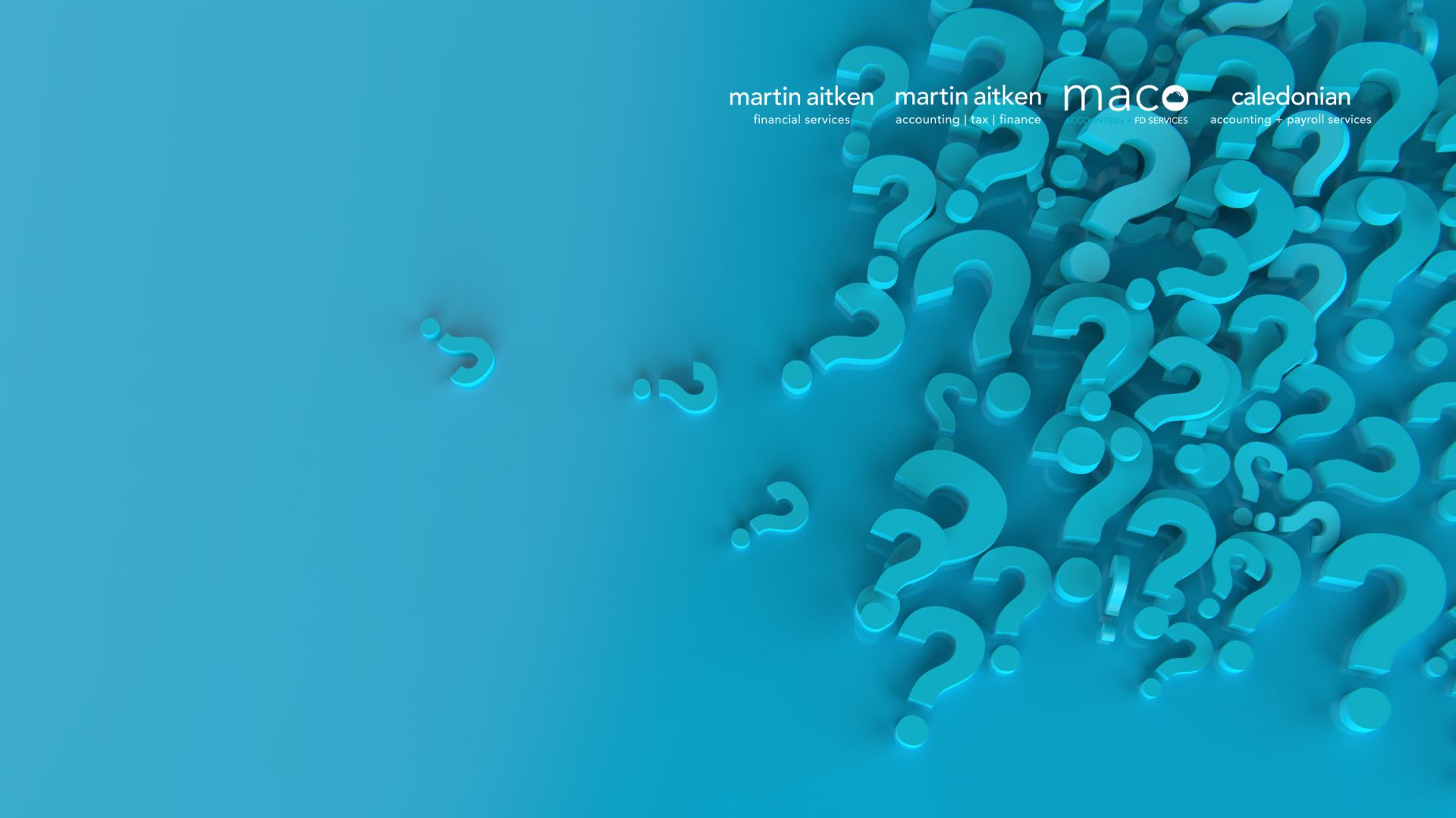 Blue question marks on blue background